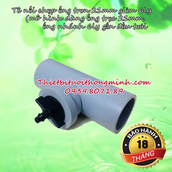 Tê giảm ống cứng pvc 21 sang ống 6ly Flora