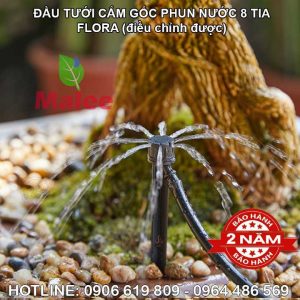 Đầu tưới nhỏ giọt phun nước 8 tia cắm gốc Flora