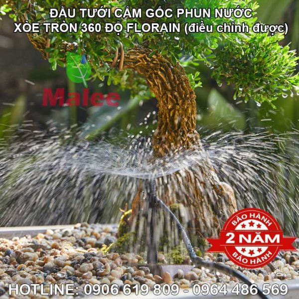 Đầu tưới phun nước xòe tròn 360 độ cắm gốc FLora