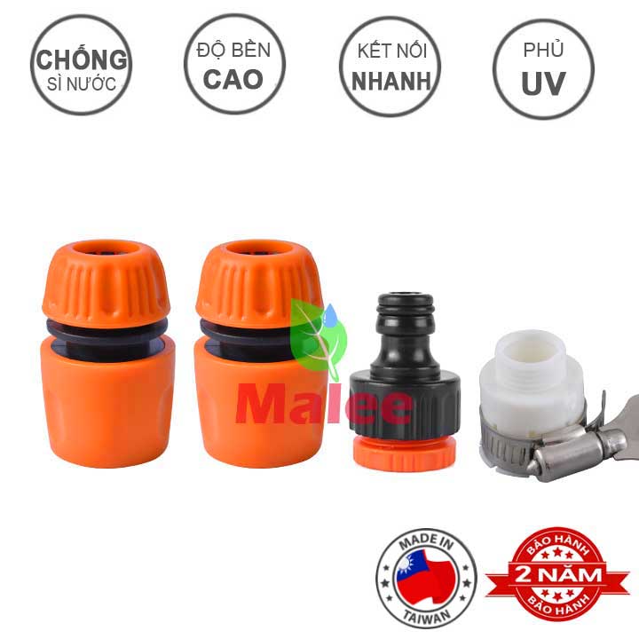 Bộ combo khớp nối nhanh lắp vòi nước romine vòi xịt ống tưới cây Malee