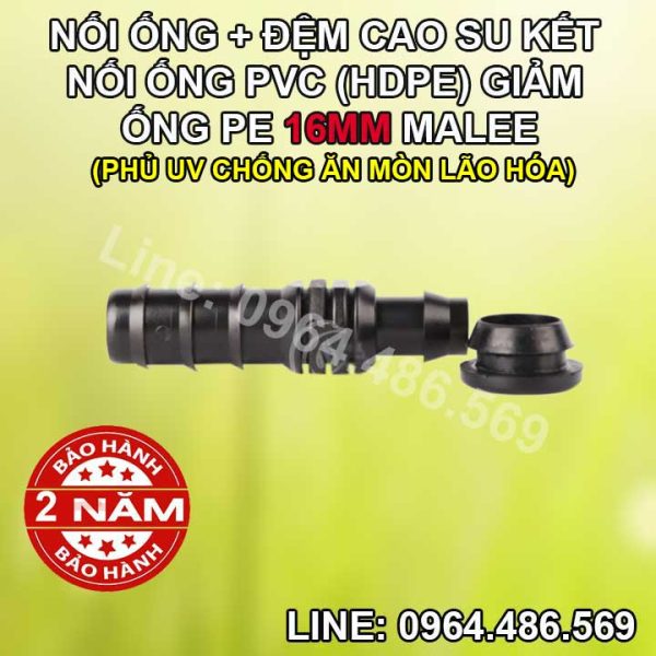 Nối khởi thủy ron cao su 16mm vào PVC Malee